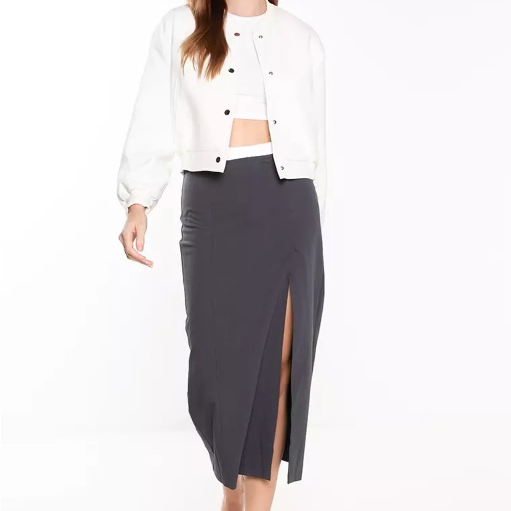 Zara charcoal and white Pencil skirt